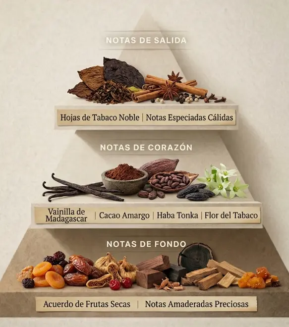 Pirámide olfativa Humo Dulce Intense — Luzaris
